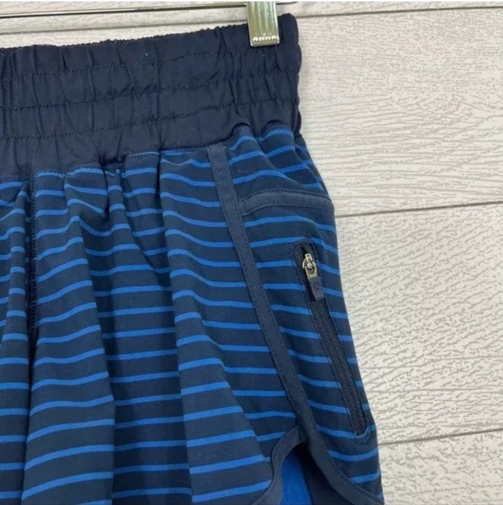 Lululemon Run Tracker Short II 4-way Rugged Blue Inkwell Navy Stripe - Picture 4 of 8